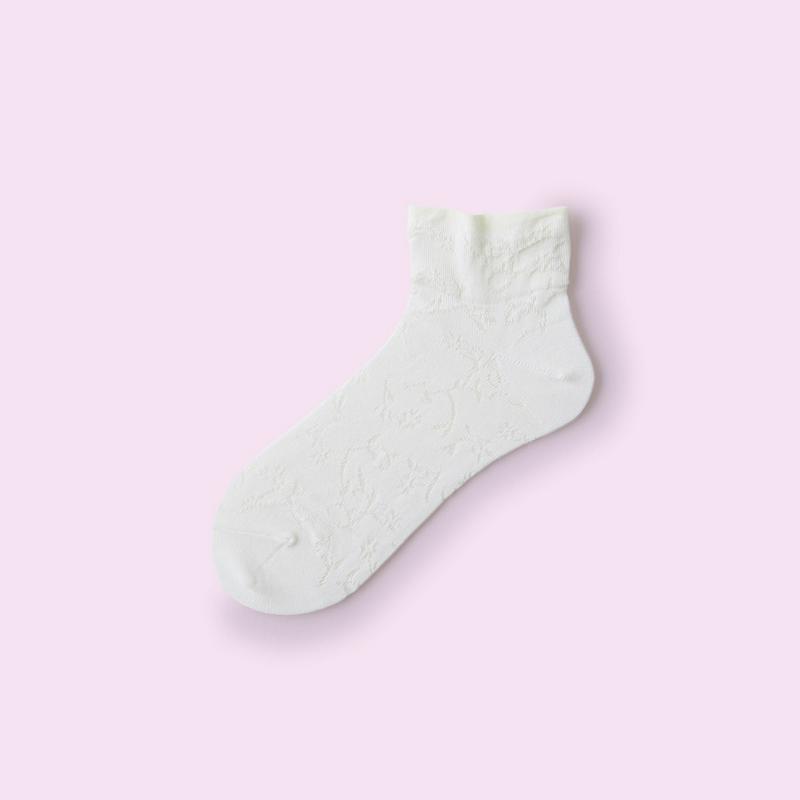 【あす楽】【Mighty Soxer】フリル花柄ショートソックス / 靴下屋 靴下 タビオ マイティソクサー くつ下 ショート レディース 日本製