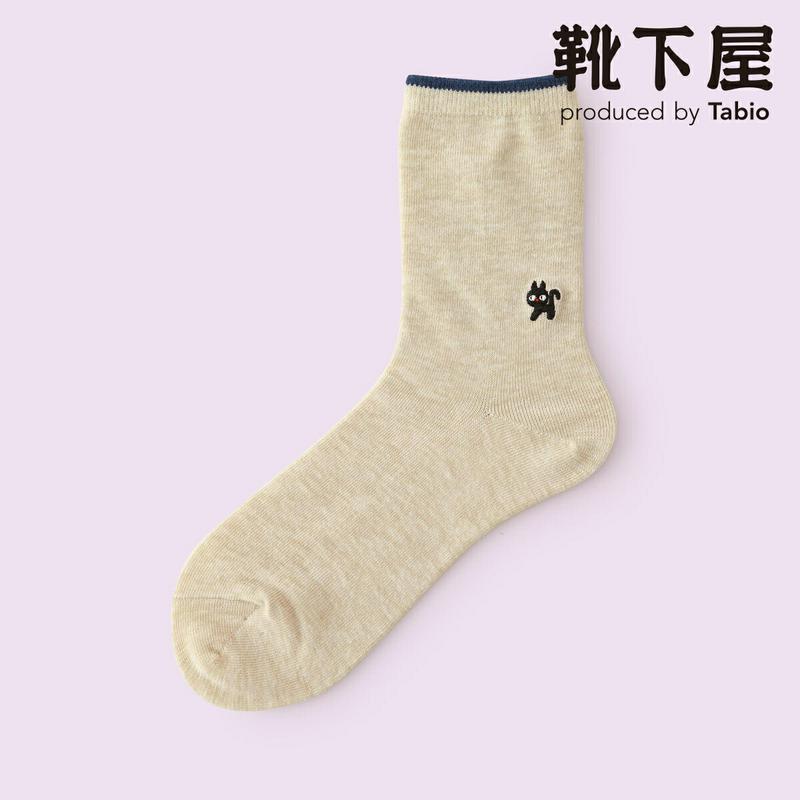 【あす楽】【Mighty Soxer】トップ切替刺繍ソックス / 靴下屋 靴下 タビオ マイティソクサー くつ下 クルー レディース 日本製