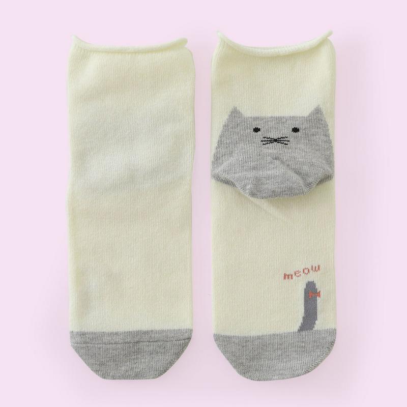 【全品送料無料～6/26 09:59迄】【あす楽】【公式 Mighty Soxer】かかとねこくるくるショートソックス / 靴下屋 靴下 タビオ マイティソクサー くつ下 ショート 履き口ゆったり レディース 黒 日本製