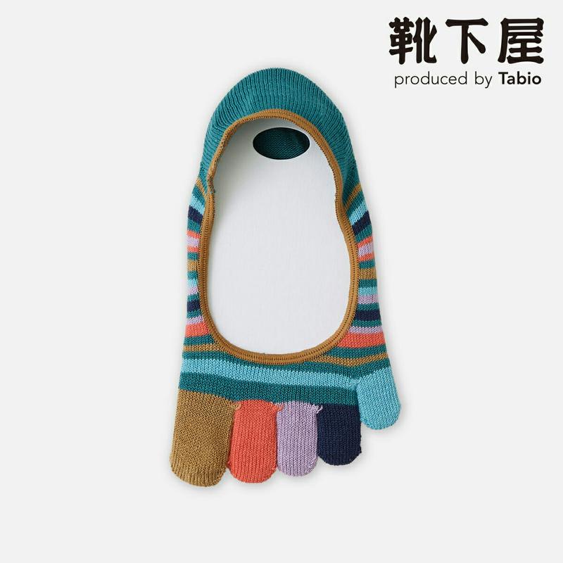 【全品送料無料～6/26 09:59迄】【あす楽】【公式 Tabio】 カラフル 五本指 ボーダー カバーソックス / 靴下屋 靴下 タビオ くつ下 5本指 5本指靴下 五本指靴下 5本指ソックス 五本指ソックス カバー フットカバー レディース 日本製