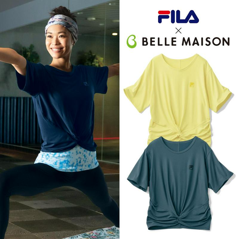 ホットヨガ時におすすめ！裾しぼり半袖Ｔシャツ（フィラ/FILA）
