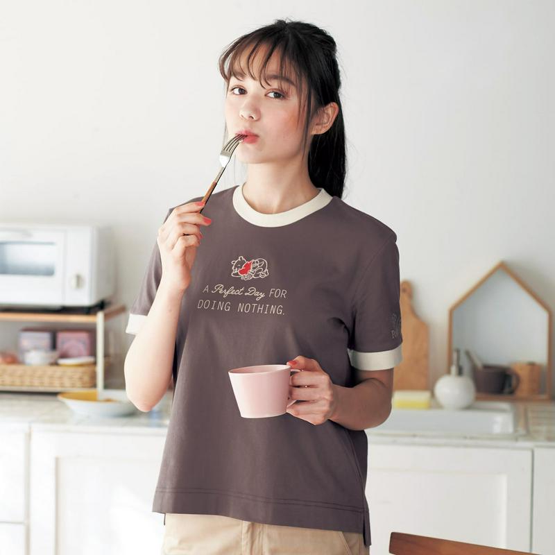 【おうちディズニー】モックネックＴシャツ「くまのプーさん」（ディズニー）