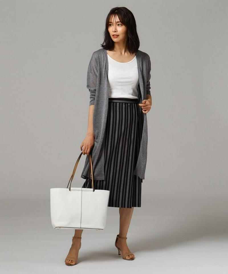 【洗える】シアーロングカーディガン