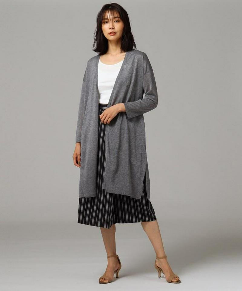 【洗える】シアーロングカーディガン