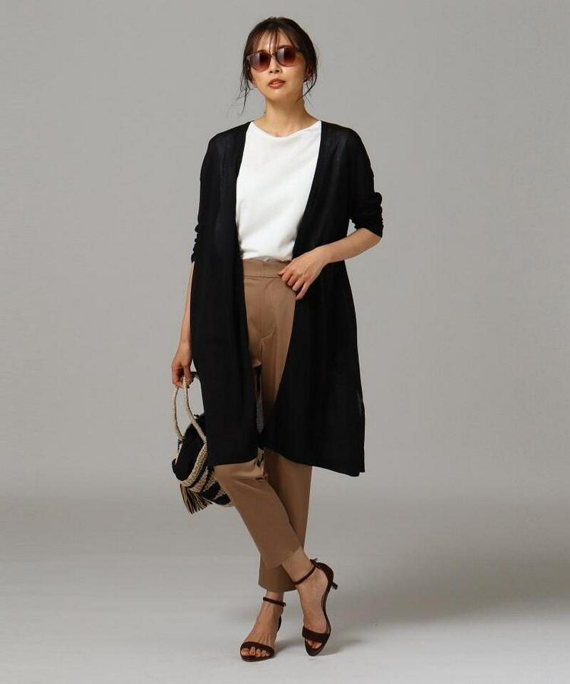 【洗える】シアーロングカーディガン