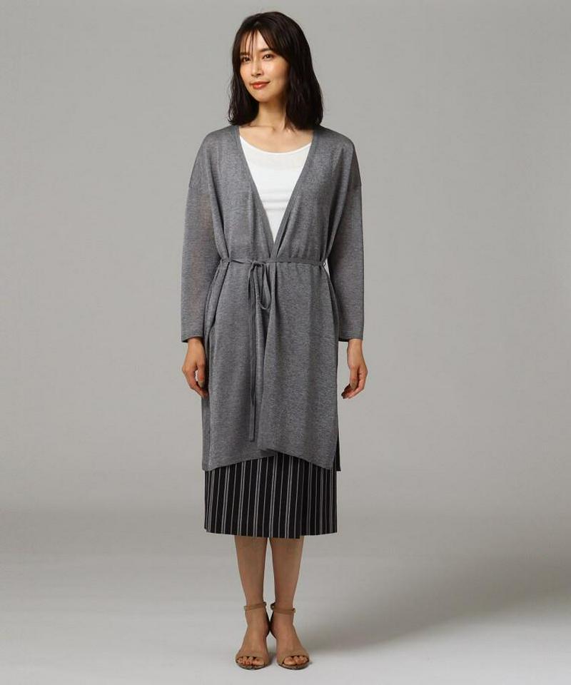 【洗える】シアーロングカーディガン