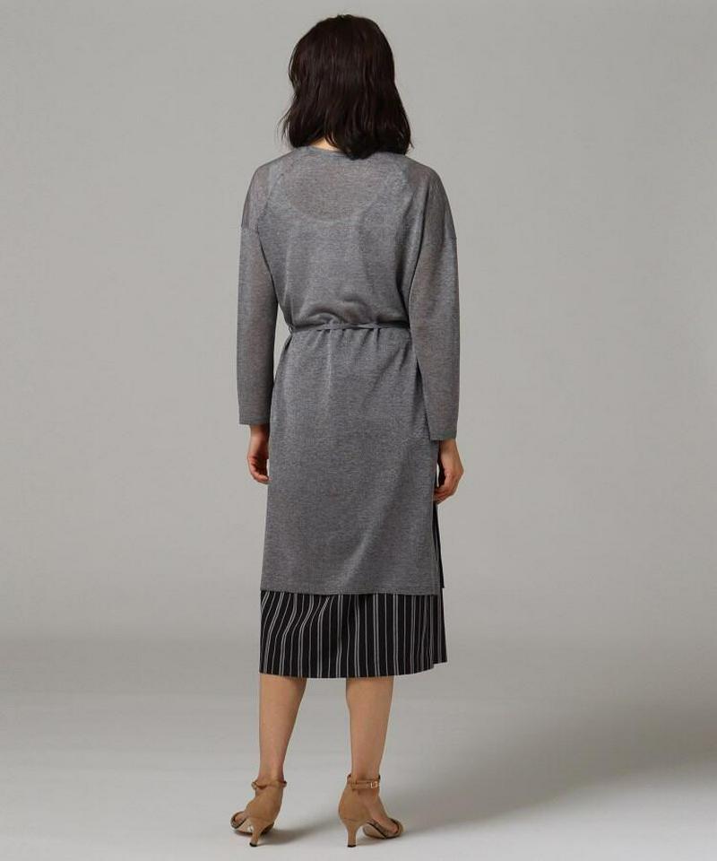 【洗える】シアーロングカーディガン