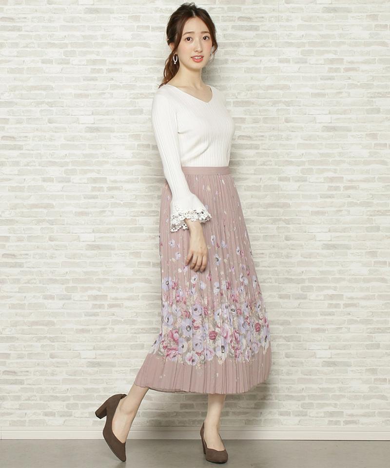 クラシカルローズプリーツスカート