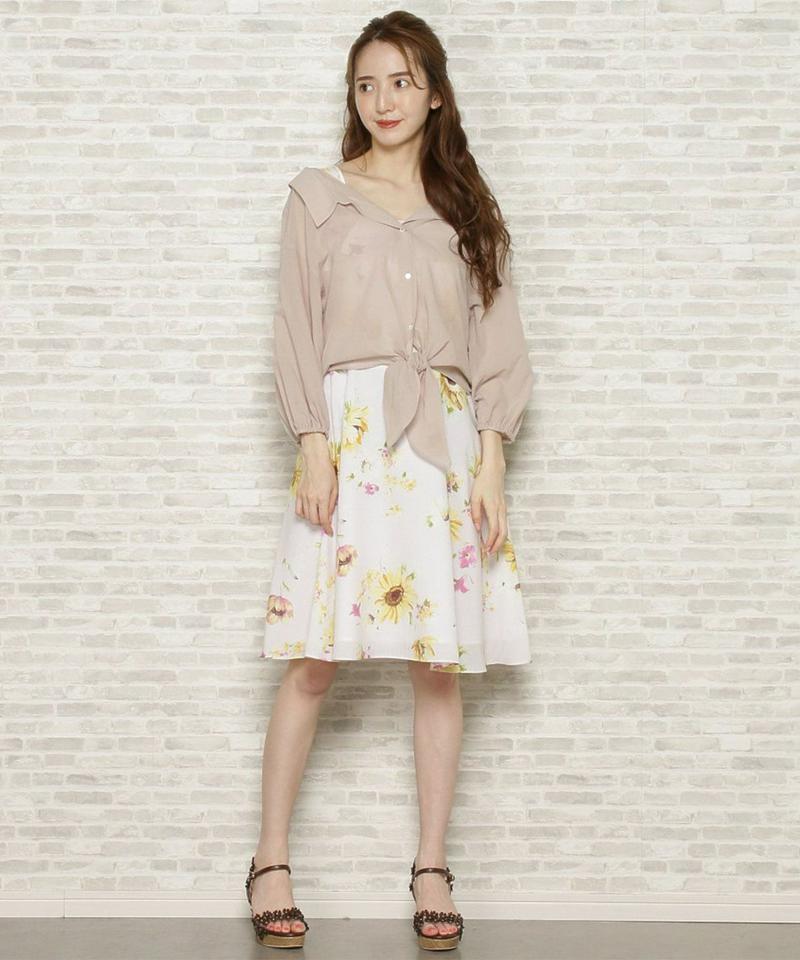 【美人百花7月号掲載】シアーシフォン前しばりシャツ