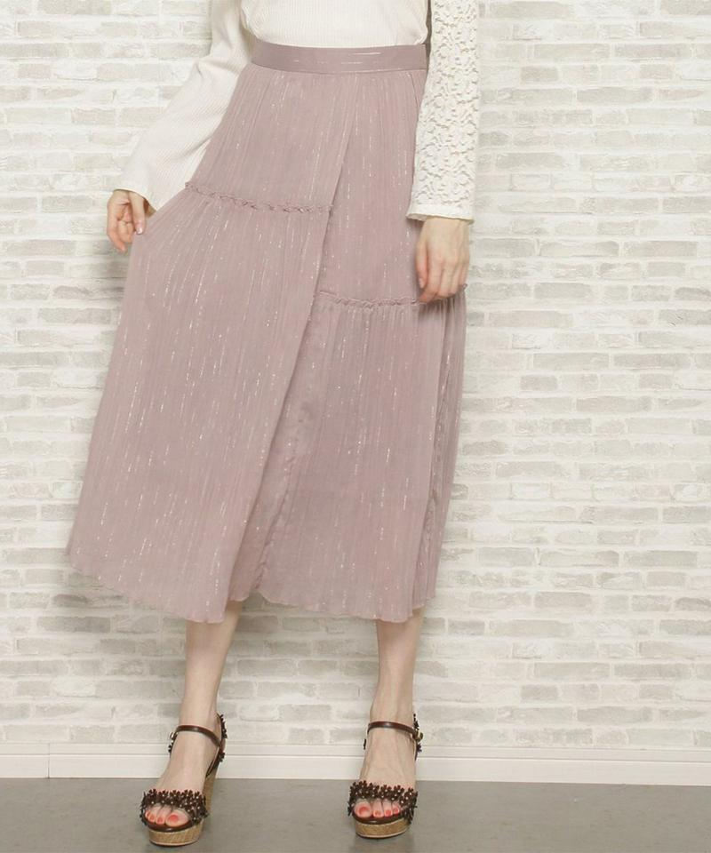 ラメ楊柳プリーツスカート