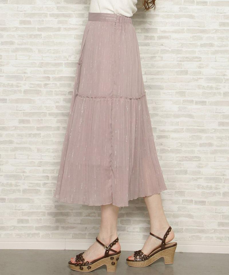 ラメ楊柳プリーツスカート