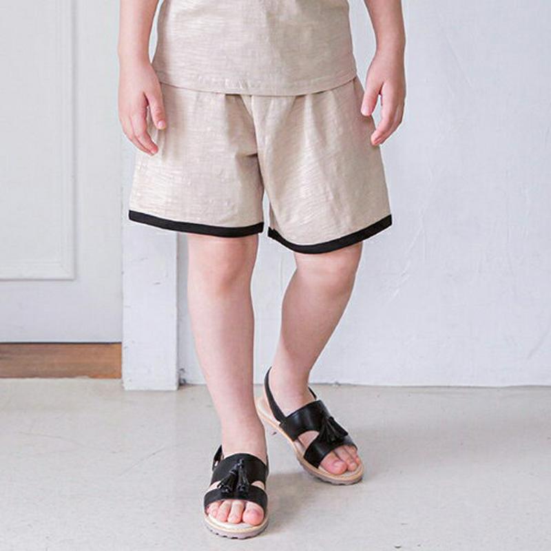配色ラインショートパンツ・p003082 キッズ【3~8才】【pt】【ショートパンツ 短パン パンツ ズボン ボトムス 配色 シンプル カジュアル 女の子 男の子 春 夏 韓国 韓国子供服 子供 こども 子供服 こども服】【KIDS】