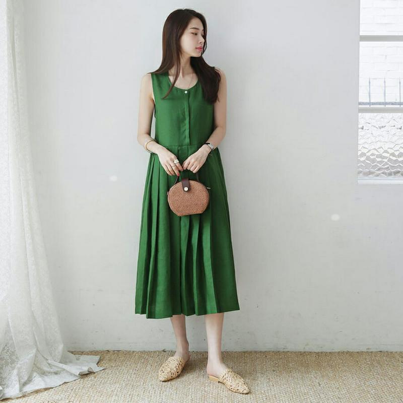 【新作10%OFF】プリーツボタンワンピース・全4色・b62628 レディース【ops】【ワンピース ロング ロングワンピース 