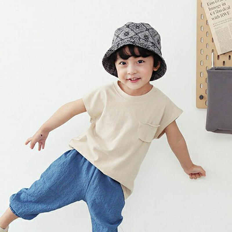 ポケットショートスリーブTシャツ・p003255 キッズ【3~8才】【tops】【トップス Tシャツ キャップスリーブ ショートスリーブ 単色 無地 シンプル ベーシック カジュアル ラフ 春 夏 韓国 韓国子供服 子供 こども 子供服 こども服】【KIDS】