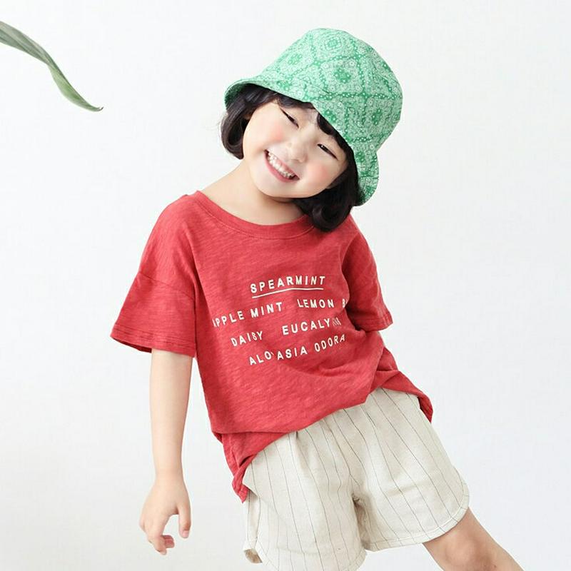 ラウンドネックレタリングTシャツ・p003252 キッズ【3~8才】【tops】【トップス Tシャツ 半袖 ハーフスリーブ ロゴ ロゴT レタリング カジュアル ラフ 女の子 男の子 春 夏 韓国 韓国子供服 子供 こども 子供服 こども服】【KIDS】