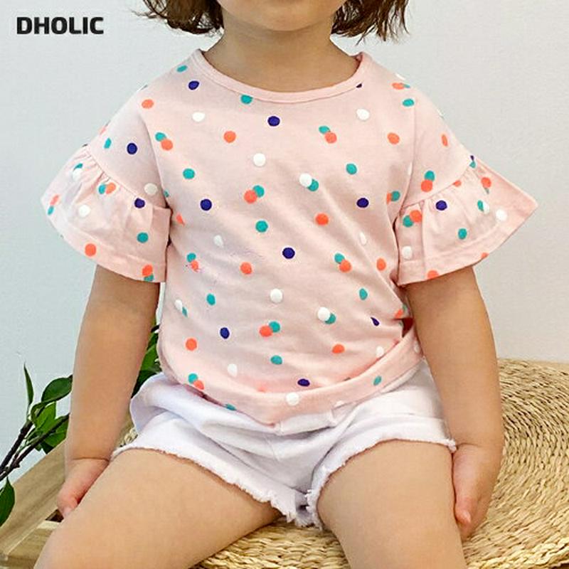【新作10%OFF】2TYPEパターンフリル半袖Tシャツ・p003247 キッズ【3~8才】【tops】【トップス Tシャツ 半