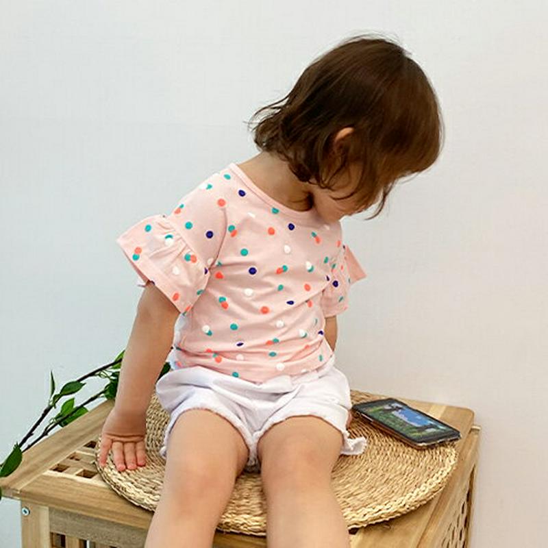 【新作10%OFF】2TYPEパターンフリル半袖Tシャツ・p003247 キッズ【3~8才】【tops】【トップス Tシャツ 半