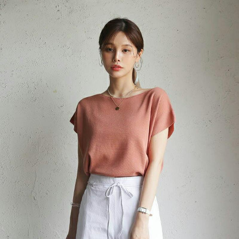 【新作10%OFF】フレンチスリーブニット・全4色・b62612 レディース【tops】【トップス ニット ニットトップス フレ