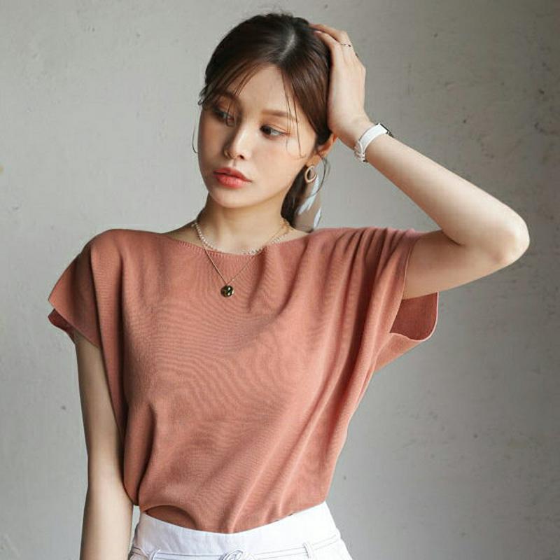 【新作10%OFF】フレンチスリーブニット・全4色・b62612 レディース【tops】【トップス ニット ニットトップス フレ