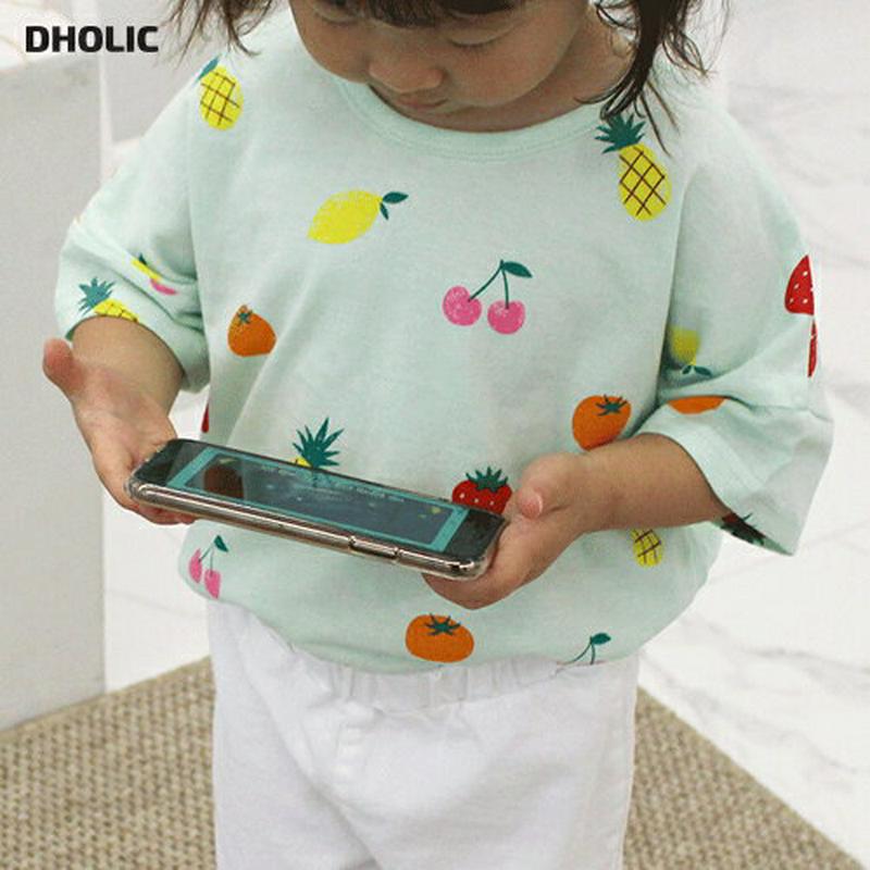 【新作10%OFF】フルーツプリントTシャツ・p003244 キッズ【3~8才】【tops】【トップス Tシャツ 半袖 ハーフス
