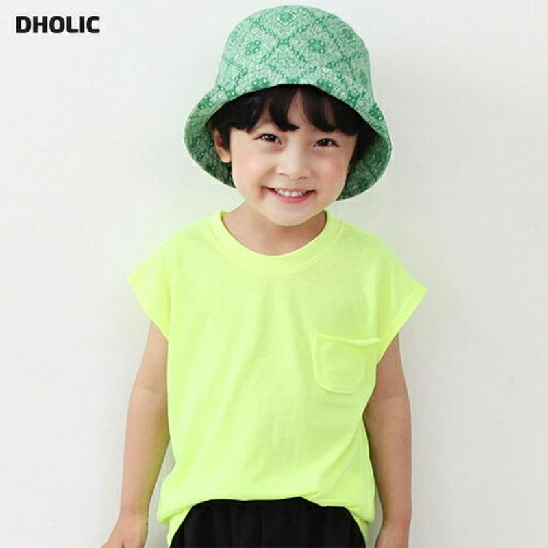 ポケットショートスリーブネオンTシャツ・p003254 キッズ【3~8才】【tops】【トップス Tシャツ 無地 無地T シンプル 単色 ベーシック ネオン キャップスリーブ ショートスリーブ 春 夏 韓国 韓国子供服 子供 こども 子供服 こども服】【KIDS】