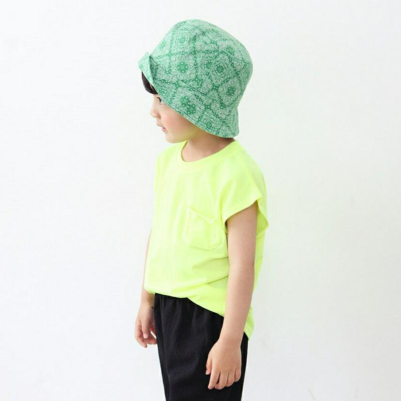ポケットショートスリーブネオンTシャツ・p003254 キッズ【3~8才】【tops】【トップス Tシャツ 無地 無地T シンプル 単色 ベーシック ネオン キャップスリーブ ショートスリーブ 春 夏 韓国 韓国子供服 子供 こども 子供服 こども服】【KIDS】