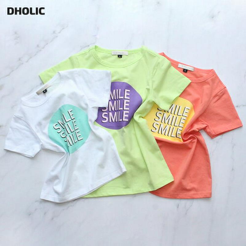 【新作10%OFF】SMILEサークルロゴTシャツ・p003006 キッズ【3~8才】【tops】【トップス Tシャツ 半袖 ハ