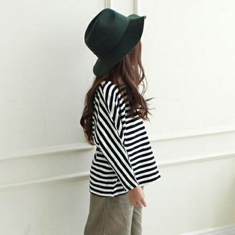 ドルマンボーダーTシャツ・p002679 キッズ【3~8才】【tops】【トップス Tシャツ ボーダー 柄 長袖 ドルマン ドルマンスリーブ カジュアル ラフ 女の子 春 秋 韓国 韓国子供服 子供 こども 子供服 こども服】【KIDS】