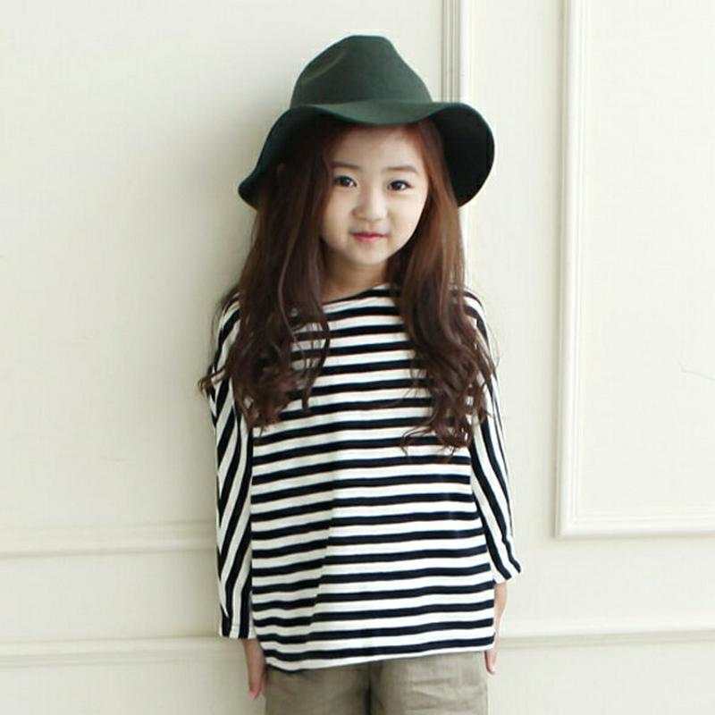 ドルマンボーダーTシャツ・p002679 キッズ【3~8才】【tops】【トップス Tシャツ ボーダー 柄 長袖 ドルマン ドルマンスリーブ カジュアル ラフ 女の子 春 秋 韓国 韓国子供服 子供 こども 子供服 こども服】【KIDS】