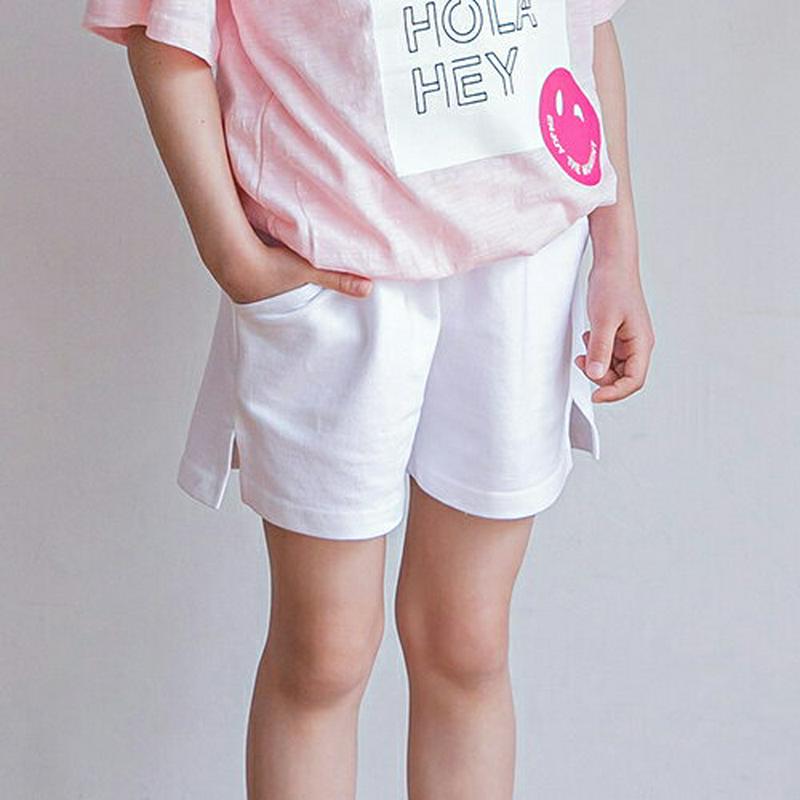 サイドスリットショートパンツ・p003085 キッズ【3~8才】【pt】【ショートパンツ 短パン ズボン ボトムス パンツ スリット 単色 無地 シンプル カジュアル 女の子 男の子 春 夏 韓国 韓国子供服 子供 こども 子供服 こども服】【KIDS】