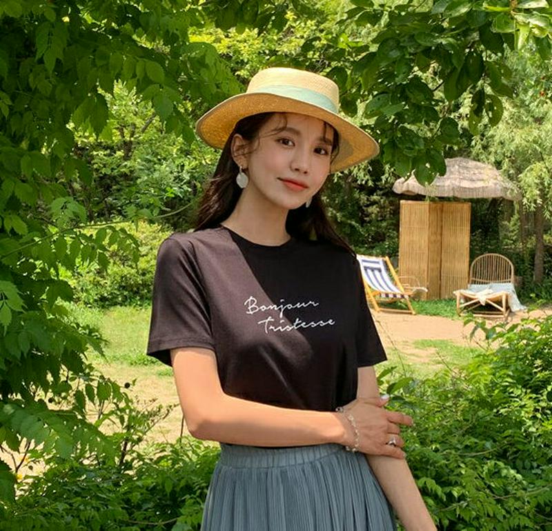 【新作10%OFF】レタリングラウンドTシャツ・全5色・t59825 レディース【tops】【トップス Tシャツ 半袖 ハーフス