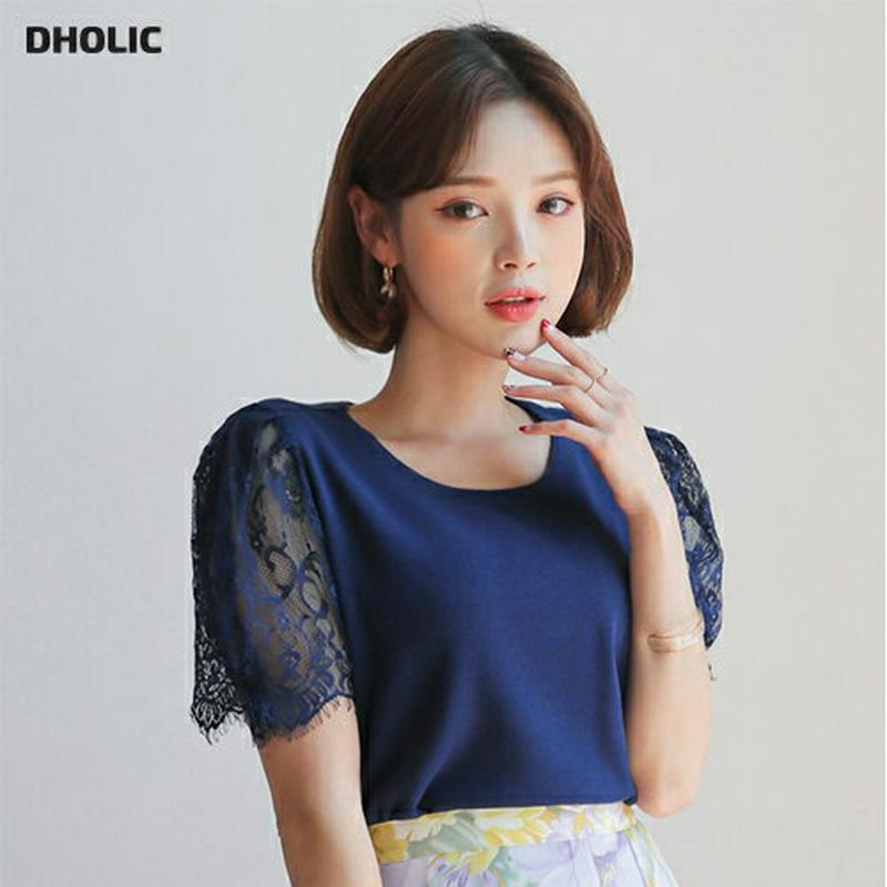 【新作10%OFF】シアーレースパフニット・全4色・b59833 レディース【tops】【トップス ニット ニットトップス 半袖