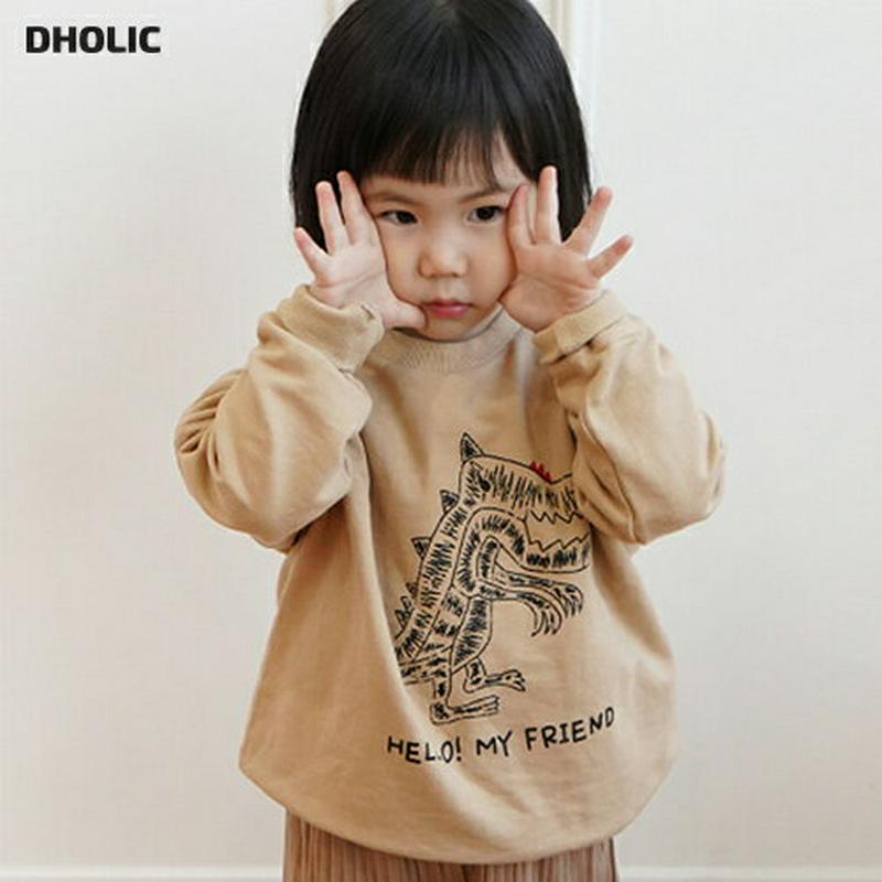 HELLOダイナソースウェット・p002677 キッズ【3~8才】【tops】【トップス スウェット トレーナー 恐竜 ロゴ カジュアル ラフ 春 秋 韓国 韓国子供服 子供 こども 子供服 こども服】【KIDS】