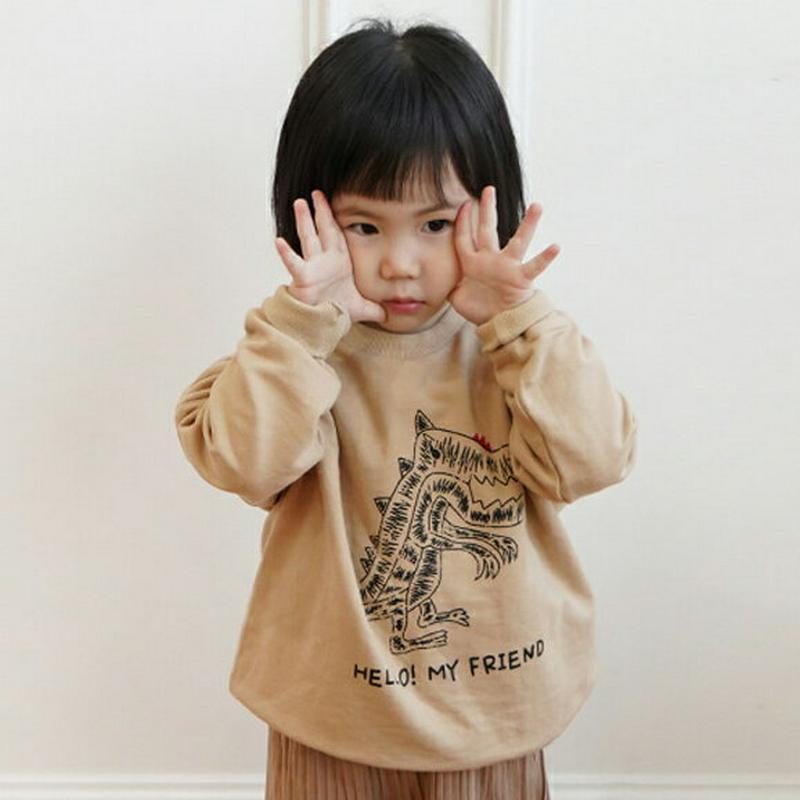 HELLOダイナソースウェット・p002677 キッズ【3~8才】【tops】【トップス スウェット トレーナー 恐竜 ロゴ カジュアル ラフ 春 秋 韓国 韓国子供服 子供 こども 子供服 こども服】【KIDS】
