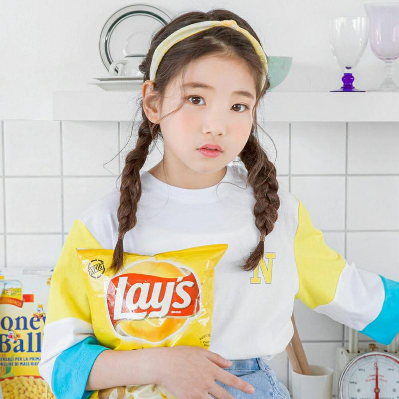 【新作10%OFF】配色ポイントスリーブロゴTシャツ・p002596 キッズ【3~8才】【tops】【トップス Tシャツ 七分丈