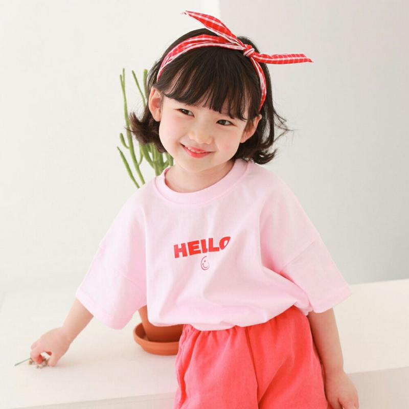 【新作10%OFF】HELLOスマイルTシャツ・u03008 キッズ【3~8才】【tops】【トップス Tシャツ ロゴ ロゴT 