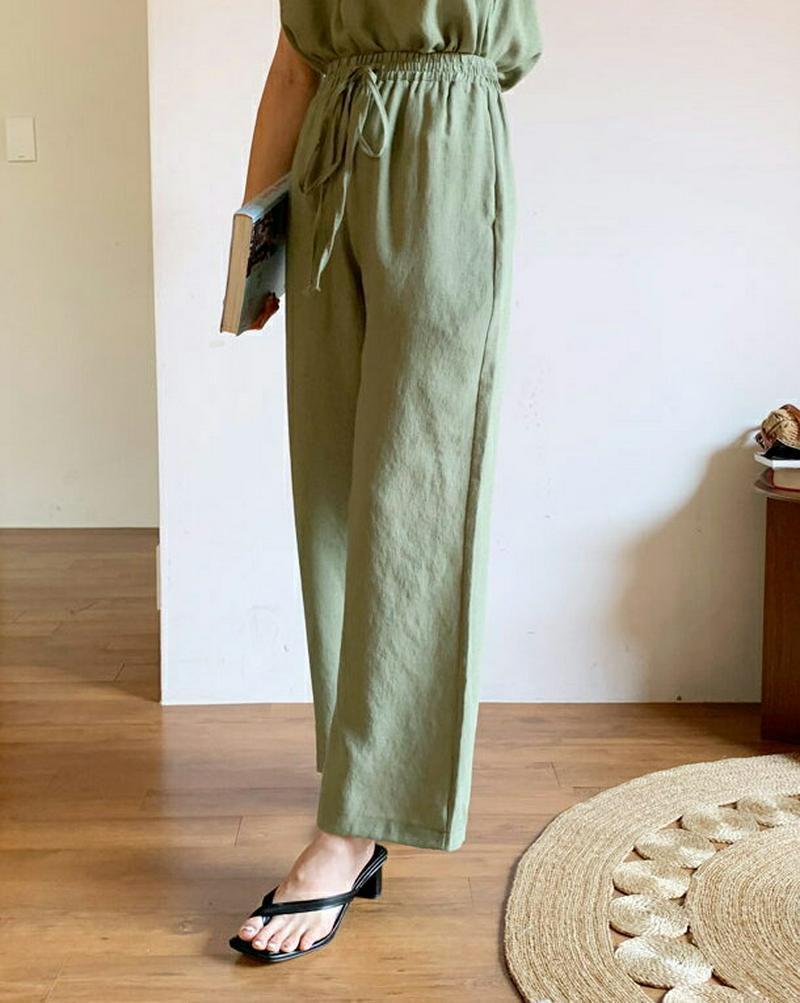 【新作10%OFF】ドロストワイドパンツ・全3色・t59848 レディース【pt】【パンツ ロングパンツ ワイドパンツ ロング 