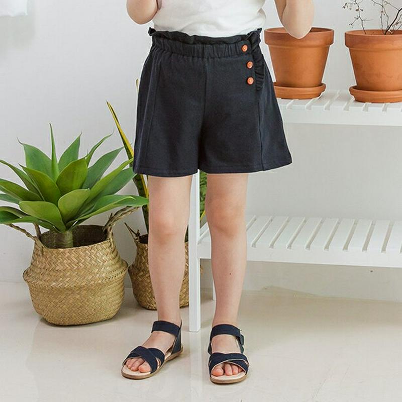【新作10%OFF】フリルボタンラインショートパンツ・p002975 キッズ【3~8才】【pt】【ショートパンツ 短パン パンツ