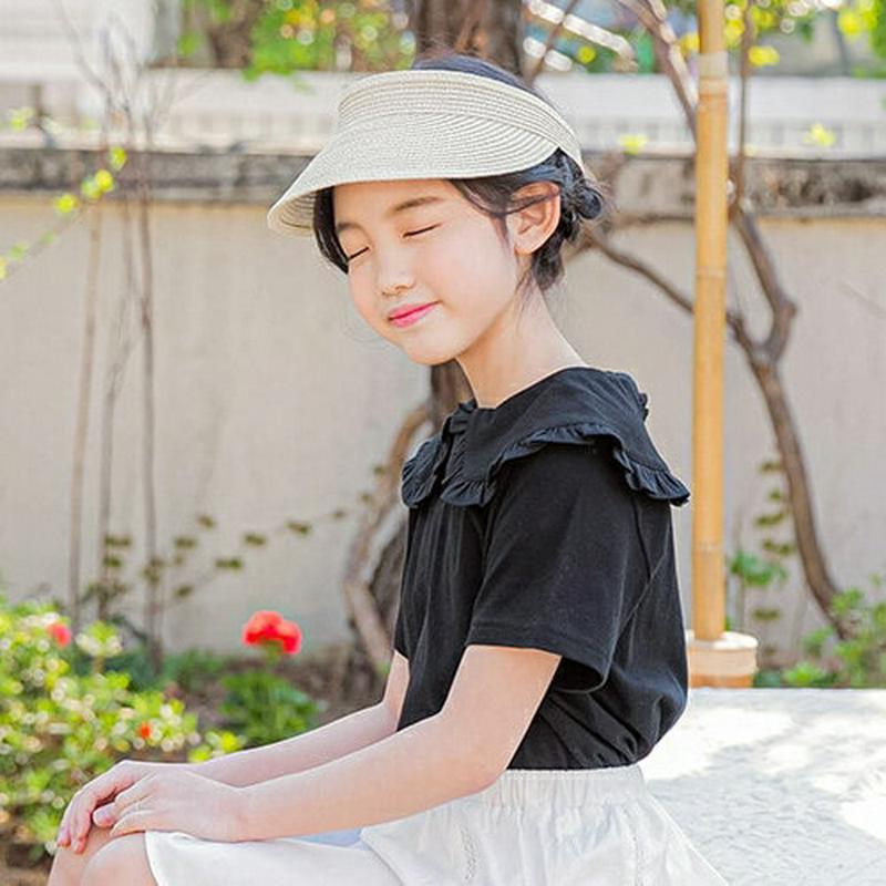 【新作10%OFF】フリルワイドカラーTシャツ・p002598 キッズ【3~8才】【tops】【トップス Tシャツ 半袖 ハーフ
