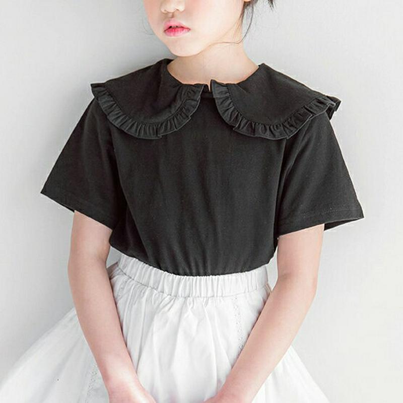 【新作10%OFF】フリルワイドカラーTシャツ・p002598 キッズ【3~8才】【tops】【トップス Tシャツ 半袖 ハーフ