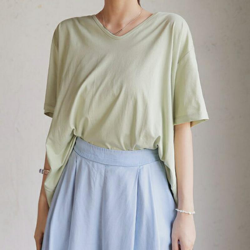 【只今10%OFF】バックスリットボタンTシャツ・全2色・t62622 レディース【tops】【トップス Tシャツ 半袖 ハーフ