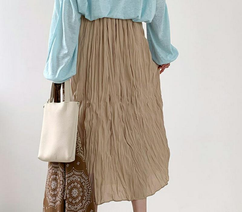 【新作10%OFF】リンクルロングスカート・全5色・b56298 レディース【sk】【スカート ロング ロングスカート リンクル