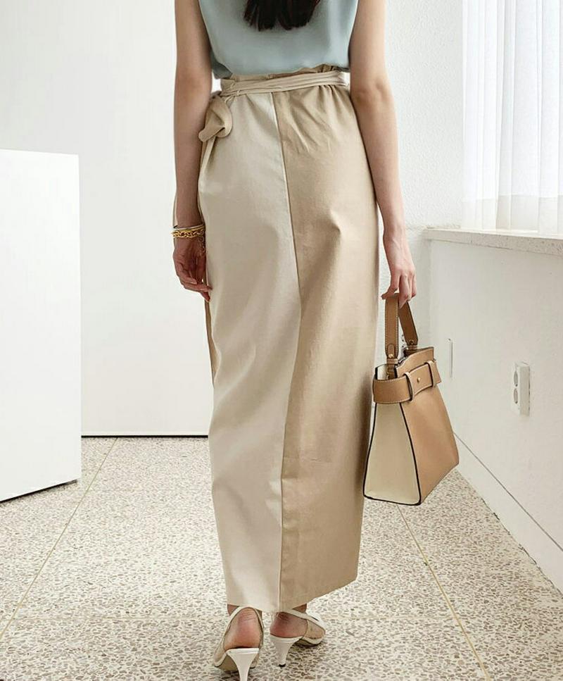 【新作10%OFF】バイカラーラップスカート・全3色・t56297 レディース【sk】【スカート ラップデザイン　ラップスカート