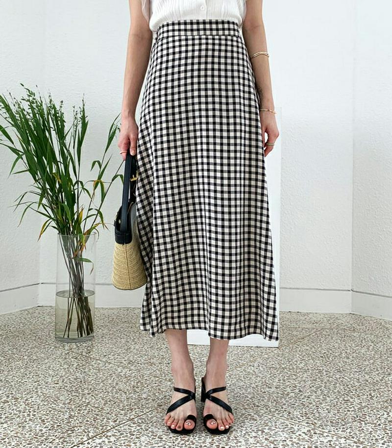 【新作10%OFF】チェックフレアスカート・全2色・t56299 レディース【sk】【スカート ロング ロングスカート　チェック
