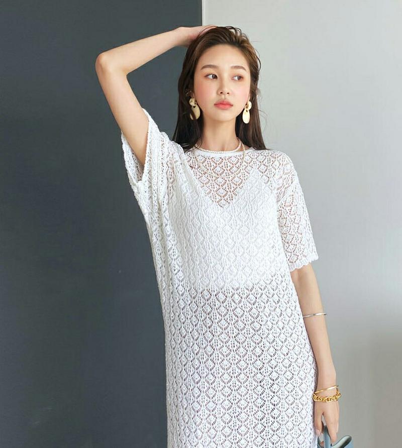 【新作10%OFF】パンチングニットワンピース・全2色・t56274 レディース【ops】【ワンピース ロング ロングワンピース