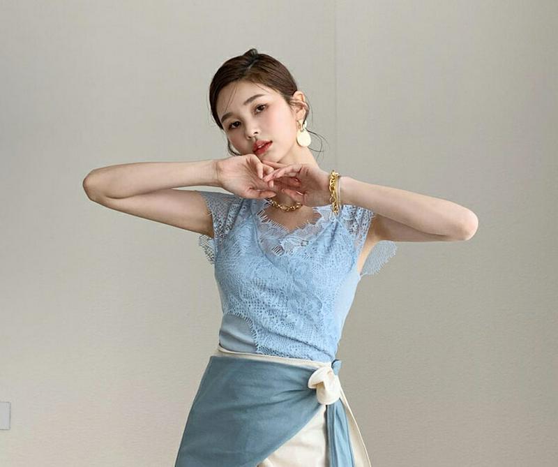【新作10%OFF】2WAYワイドレーススリーブレス・全3色・56277 レディース【tops】【トップス スリーブレス ノース