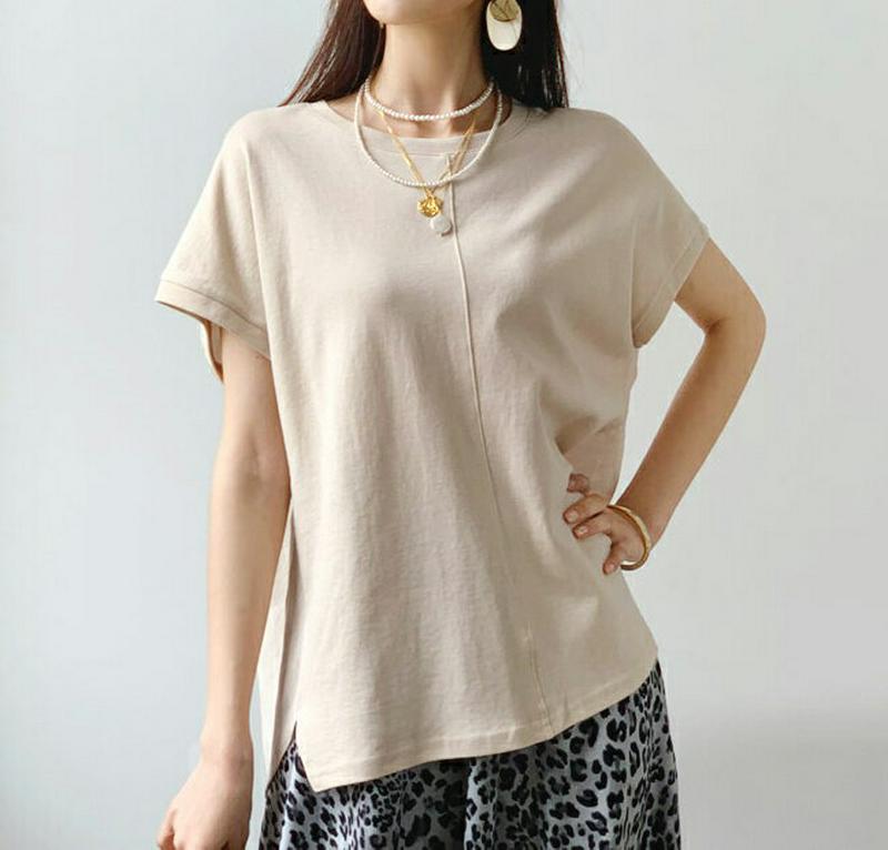 【新作10%OFF】コントラストTシャツ・全3色・b56282 レディース【tops】【トップス Tシャツ 半袖 コントラスト 