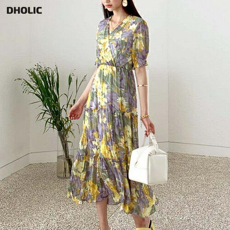 【新作10%OFF】リンクルフラワーワンピース・全2色・b56273 レディース【ops】【ワンピース ロング ロングワンピース