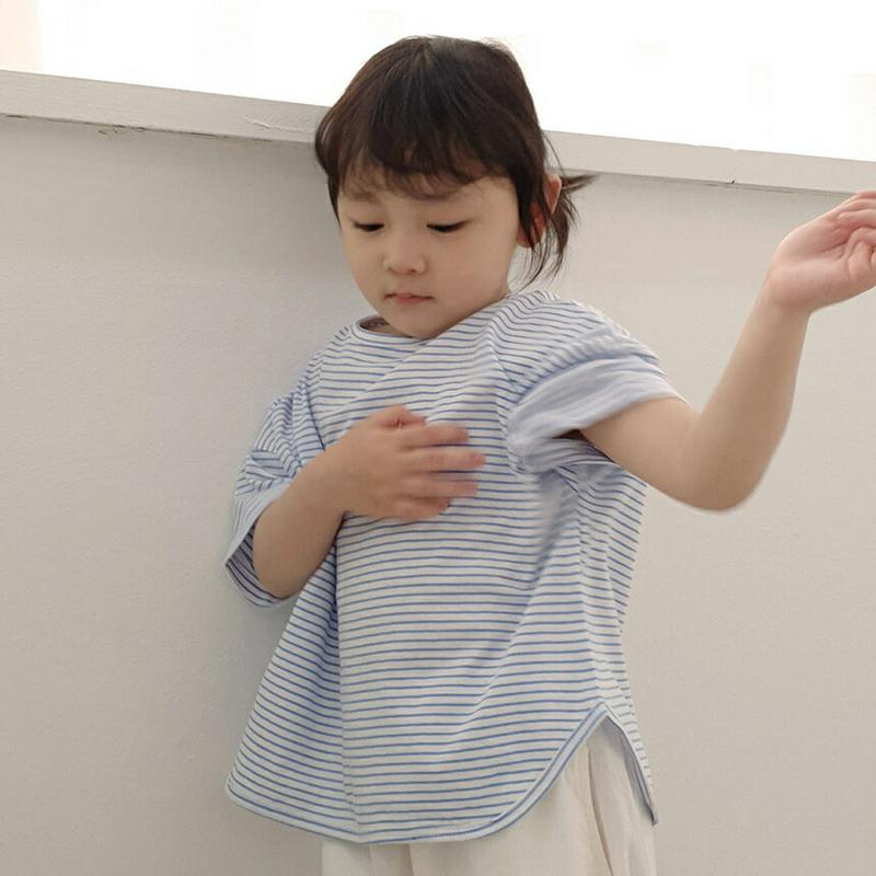 【新作10%OFF】ドロップショルダーボーダーTシャツ・u03184 キッズ【3~8才】【tops】【トップス Tシャツ 半袖 