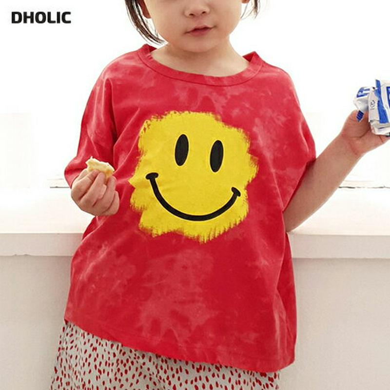 【新作10%OFF】スマイルペイントTシャツ・u03173 キッズ【3~8才】【tops】【トップス Tシャツ 半袖 ハーフスリ